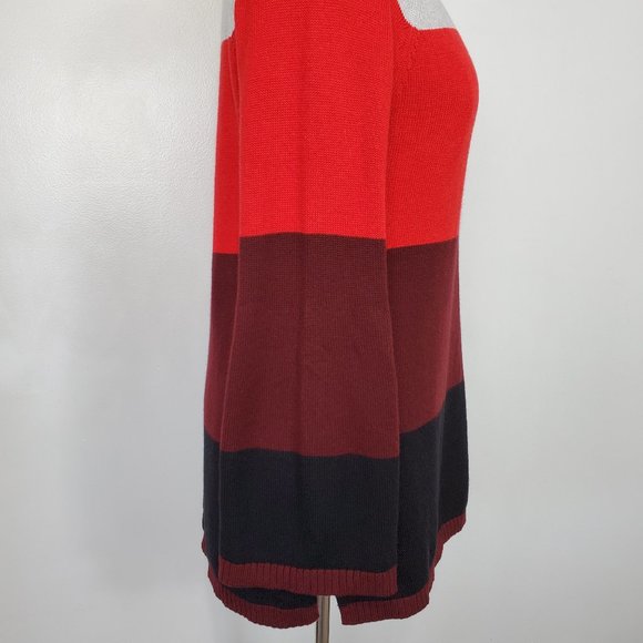 Charter Club Mock Neck Flared Sleeve Color Block Knit Sweater NEW NWT Size XL - Picture 5 of 14